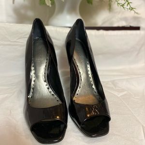 BCBG Girls Black Peep Toe Heels 9B